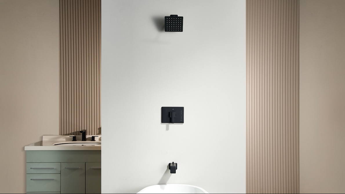 KENES Tub Shower Faucet Set Complete, Matte Black Tub and Shower